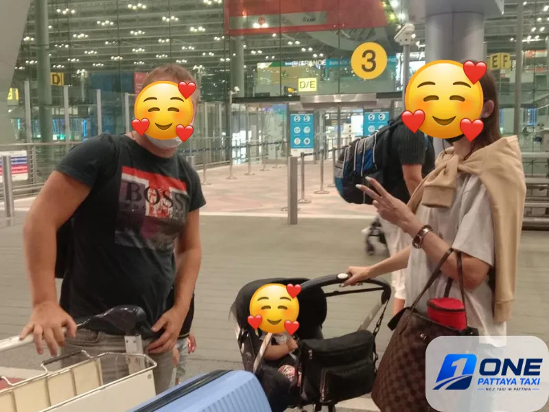 Family airport pickup with One Pattaya Taxi